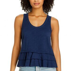 Wilt Double Tier Mock Hem Navy Blue Tank Women's XS